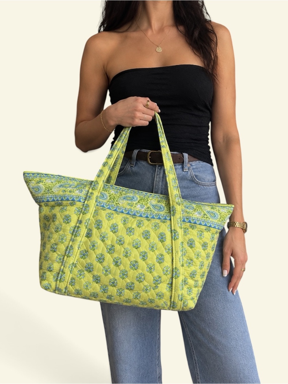 Vera Bradley Citrus Elephant Tote Bag Villager Vintage Y2K 2006 Retired Rare EUC